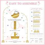 RELBRO Half Arch Balloon Backdrop Stand with Base, 7.2 x 5.9 Feet, Gold - Image 7