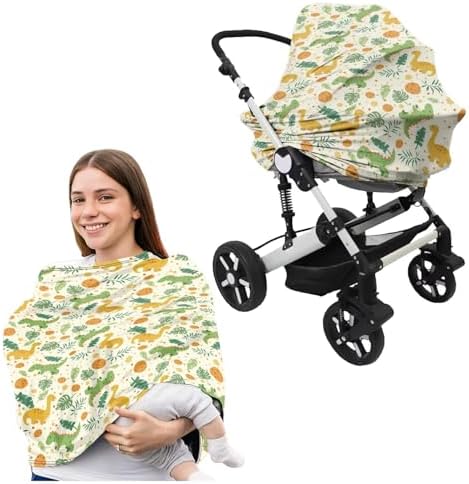 Dinosaur Jungle Basket Covers & Nursing Pillow Cover for Baby Fun Newborn Registry & Shower Gift for Boys Girls Breathable Washable Not Easy to Fade - Image 4