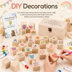 123 PCS Baby Shower Game Kit – Creative Wooden DIY Game with Markers, Fun Activities for Guests, Perfect for Baby Shower Boys & Girls, Interactive Painting & Memory-Making Party Game - Image 6