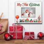 BELLA BUSTA-My First Christmas Picture Frame-Babys 1st Christmas-The Santa Train -Merry Christmas-Peace-Joy-Love-UV Print Picture Frame (4x6 Horizontal) - Image 2