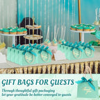 Colarr 60 Pcs Small Thank You Gift Bags with Handles, Turquoise - Image 5