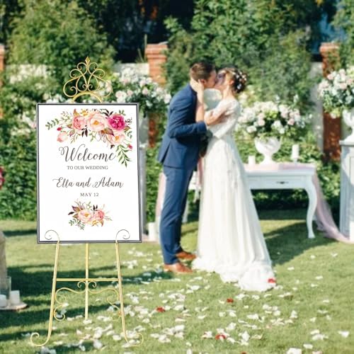 59" H × 22" L × 20" W Metal Easel Stand for Sign with Chain Support - Image 4