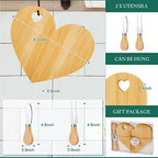 Patelai 24 Set Bridal Shower Game Prize Heart Cheese Board, Bamboo Color - Image 2