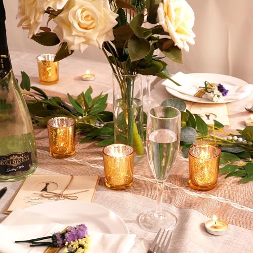 Homemory 36 Pcs Gold Votive Candle Holders, Mercury Glass Candle Holder, Tealight Candle Holders for Table Centerpieces, Baby Shower, Party, Anniversary, Wedding, Home Decor, Halloween, Christmas - Image 3