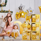 Geyee 8 Pcs Clear Balloon Box with Letters, Baby Shower, Gold - Image 5