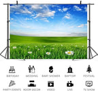 20x10ft Spring Backdrop Grassland Landscape Daisy Flowers Photography Background Green Grass Blue Sky Nature Scenery Kid Birthday Banner Decorations Baby Shower Portrait Photo Booth Prop - Image 5