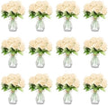 Zeyune 37 Pcs Silk Peonies with Vases Fake Flowers,Champagne,Round Head by Zeyune