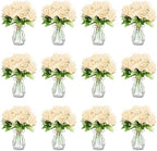 Zeyune 37 Pcs Silk Peonies with Vases Fake Flowers,Champagne,Round Head by Zeyune