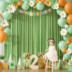 16x10FT Sage Green Backdrop Curtains for Wedding Parties, Wrinkle Free Polyester Photography Backdrop Drapes for Wedding Baby Shower Birthday Parties Stage Background Stand Decorations 4x10ft,4 Panels - Image 3