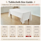 White Rectangle Tablecloth 60 x 106 Inch Machine Wash Indoor & Outdoor - Image 5