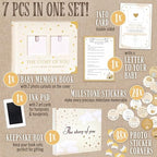 Book Keepsake, Baby Memory Book From Pre-Birth to 5th Year, with 2 Photo Pockets, Milestone Stickers, Hand/Footprint Inkpad, Information Card, Baby Album and Memory Book for Girls or Boys - Image 2