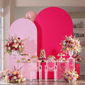 Garden Arch Backdrop Cover Set of 2-7.2ft 6ft Dual Color Pink&Hot Pink Arch Covers-Wrinkle Free Stretchy Spandex Fitted Chiara Arch Stand Cover for Girl Party Birthday Baby Shower Photo Photography by LeegleriTableSkirt