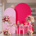 Garden Arch Backdrop Cover Set of 2-7.2ft 6ft Dual Color Pink&Hot Pink Arch Covers-Wrinkle Free Stretchy Spandex Fitted Chiara Arch Stand Cover for Girl Party Birthday Baby Shower Photo Photography by LeegleriTableSkirt