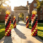 Black Burgundy Gold Balloons Column Stand 2 Sets, Balloon Towers - Image 2