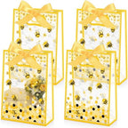 Capoda 24 Pack Bee Gift Bags with Handles Reusable Plastic Honeycomb Party Favor Bag Honeycomb Goodie Bag for Mommy to Bee Baby Shower Birthday Spring Summer Party Supplies 2026 Treat Bags Bulk by Capoda