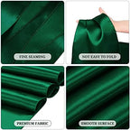 24 Pack Forest Green Satin Table Runners 12 x 108 Inch Long Table Runners for Rectangle Round Tables,Smooth Table Runner for Wedding, Birthday Party Banquets Graduation Engagements Decoration - Image 3
