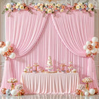 40ftx10ft Wrinkle Free Pink Backdrop Curtain - 10 Feet Photography Backdrop Drapes, Silky Polyester Back Drop Cloth for Wedding Baby Shower Balloon Arch Background - Image 7