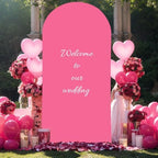 7.2FT Fuchsia Arch Backdrop Cover - Polyester Fitted Wedding Arch Stand Covers Round Top Chiara Arch Backdrop Cover for Birthday Party Banquet Photo Background Decoration - Image 6