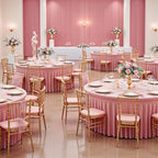 GALLETY Pink Table Cloths for 5FT Round Tables, Fitted Spandex 120 inch Round Tablecloth, Wrinkle Free Pink Table Skirt for Receptions Birthday Photography Social Events Engagement Party Decorations - Image 6