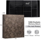 RECUTMS 4x6 Photo Albums 1000 Pockets Leather Large Family Album Bronze - Image 2