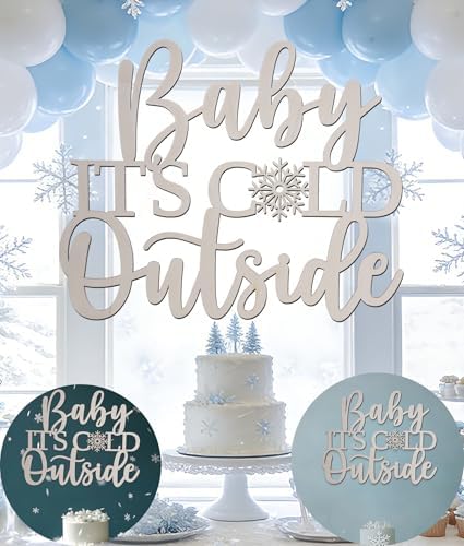 Baby It’s Cold Outside Sign Wood Rustic Winter Wonderland Baby Shower Decor by Yrrue