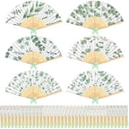 Roowest 36 Pcs Green Eucalyptus Paper Hand Fans Bulk, Wedding Folding Fans by Roowest
