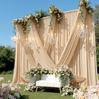 10x16 ft Champagne Backdrop Curtains for Weddings, Birthdays and Photos - Image 2