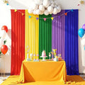 10x7FT Rainbow Backdrop Curtains - 5 Panels Colorful Curtain Backdrop for Party Decorations, Wrinkle-Resistant Cloth Backdrop for Birthday, Baby Shower, Wedding, Photography Background by FIXORO