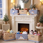 CHENGU 6 Pack Winter Storage Bin Collapsible Winter Christmas Basket - Image 3