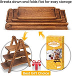Wood 3 Tier Serving Tray Three Tiered Cupcake Stand Serving Platter - Image 5