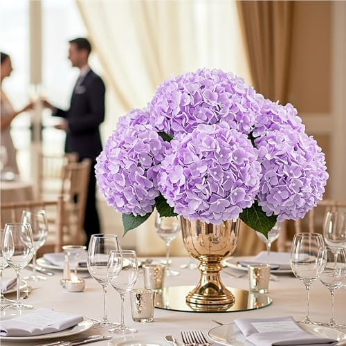 Auihiay 204Pcs Purple Hydrangea Artificial Flowers Bulk - Image 4