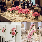 Auihiay 60PCS Pink Roses, Artificial Roses, Fake Roses, Velvet Silk - Image 3