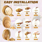 Cake Stand Set-8 Pcs Gold Cake Stand -Dessert Table Display Set-Cake Stands for Dessert Table-Table Decoration Display Tower Plate for Baby Shower, Wedding, Birthday Party, Chrismas Celebration - Image 3