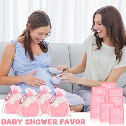 100 Sets Baby Shower Soap Favors, Baby Feet Scented Soap, Pink - Image 7