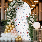4th of July Arch Backdrop Cover 6.6 FT, Red Blue Stars Independence Day Wedding Arch Cover Stretchy Backdrop Stands Covers for Birthday Party Ceremony Banquet Decor - Image 4