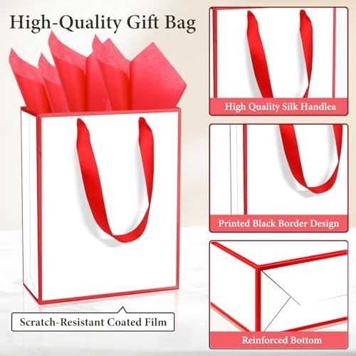 Addblu 100 Pack Bulk Luxury Gift Bags with Handles & 100 Tissue Papers - Image 4