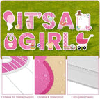 Elcoho 12Pcs Its A Girl Yard Sign with Stakes Stork Baby Shower Yard Sign Pink Gender Reveal Lawn Sign Welcome Home Yard Sign for Outdoor Baby Shower Party Decoration - Image 3