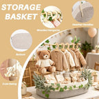 Large Baby Shower Basket Empty Baby Shower Crate Closet Woven Baskets - Image 6