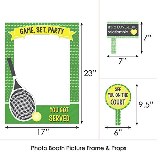 Big Dot of Happiness You Got Served - Tennis - Baby Shower or Tennis Ball Birthday Party Selfie Photo Booth Picture Frame & Props - Printed on Sturdy Material - Image 5