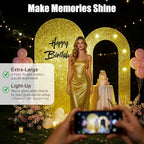 6FT Arch Backdrop with Stand, Lighted Set Wedding Birthday Party, Gold - Image 6