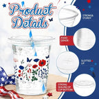 Sliner 50 Sets 4th of July Plastic Disposable Cups 16oz - Image 3