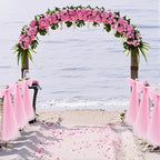 Zeyune 12 Pcs Large Bow Party Decorations Hanging Mesh Bows,Pink - Image 5