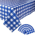 Kesfey Blue Gingham Tablecloth Picnic Party Checkered Table Cover 12 Packs by kesfeyhigh-qualitygoods