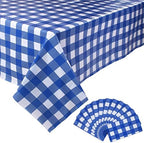 Kesfey Blue Gingham Tablecloth Picnic Party Checkered Table Cover 12 Packs by kesfeyhigh-qualitygoods