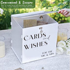 White Acrylic Card Box with Slot & Lock, Elegant Wedding Card Boxes for Reception, Large Money Envelope Gift Card Box for Party Wedding Birthday Engagement Anniversary Stylish Table Decor - Image 4