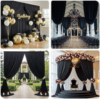 40x12 ft Black Backdrop Curtains for Weddings Party, Birthdays, Halloween - Image 5