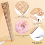 Qunclay 60 Pcs Wooden Hand Fans for Wedding Guest Favors,Simple Style - Image 3
