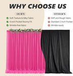 20ft x 10ft Hot Pink Backdrop Curtains, Wrinkle-Free Sheer Chiffon Fabric Photo Backdrop Drapes for Wedding Arch Party Ceremony Stage Photography Decorations - Image 7