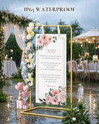 Wedding Sign Holder - Adjustable Welcome to Our Wedding Sign Stand Stand with 39 Premium Templates & Leather Straps, 64"x 30"x 20" Heavy Duty Easel Stand for Sign Display Poster, Wedding, Birthday - Image 2