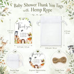 50 Sets Baby Shower Favors Shot Glasses Keychain Gifts, Woodland, Mixed - Image 4